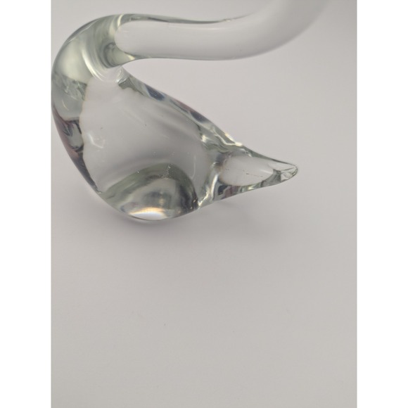Vintage Clear Glass Swan Figurine Paperweight Elegant Tabletop Decor Accent - Picture 8 of 13